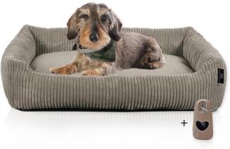 Rohrschneider Tierbett Hundebett Hundekorb Cordstoff, inkl. Gassibeutel