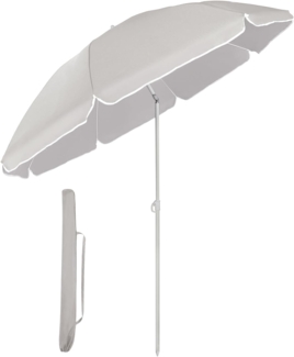 Sekey Sonnenschirm mit Schutzhülle, Neigungswinkel und Höhe verstellbar, Polyester graubeige, 160 cm