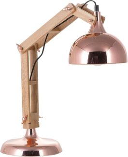 'Salado' Büroleuchte Kupfer Metall und Holz 53 cm Arm und Schirm verstellbar Kabel mit Schalter Industrie Look