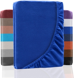 NatureMark Spannbettlaken Winter Thermo Fleece Spannbettlaken, 80% Baumwolle und 20% Polyester, Gummizug: rundum, (1 Stück), 140 x 200 cm bis 160 x 200 cm - Royal blau