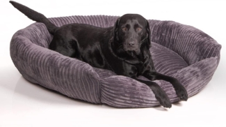 Wallace & Jones Tierbett Hundebett Cordo - dunkelgrau versch. Größen S / M / L, Breitcord- Obermaterial, weicher und komfortabler Schlafplatz