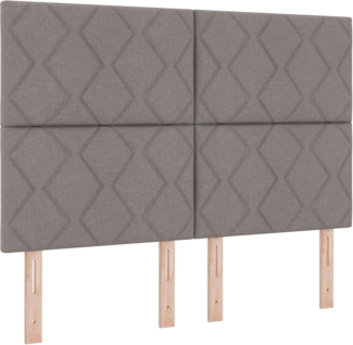 vidaXL Boxspringbett mit Matratze Taupe 160x200 cm Stoff 3341907