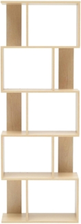 Rebecca Mobili modernes Standregal, Bücherregal aus Holz, 5 Ablagen, im modernen Stil, Beige, als Wohneinrichtung für Wohnzimmer Haus Büro – Maße: 169 x 60 x 24 cm (HxLxB) – Art. RE4788