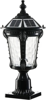 Arnusa LED Solarleuchte Sockelleuchte schwarz Außenleuchte Solarlampe Gartenleuchte kabellos, LED fest integriert, warmweiß, kaltweiß, Aluminium und Glas mit Fernbedienung dimmbar