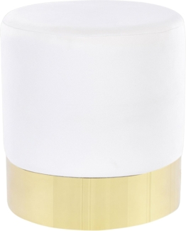 Pouf SOPHIA Weiß Samtstoff 39 cm 39 cm