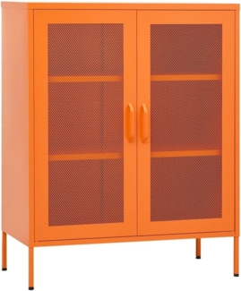 vidaXL Lagerschrank Sideboard Kommode Anrichte Stahlschrank Schrank Beistellschrank Mehrzweckschrank Bücherschrank Standschrank Orange 80 x 35 x 101,5 cm Stahl