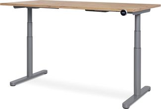 WRK21® PRO Elektronisch höhenverstellbarer Schreibtisch, Holz, Kendal Eiche/Grau matt, 160 x 80 x 63,5-128 cm