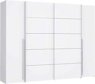 Möbel-Eins NEILA Drehtürenschrank / Schiebetürenschrank, Material Dekorspanplatte weiss