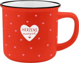 GRUSS & CO XL-Becher Motiv "Herzensmensch" | Lieblingsbecher aus Porzellan, Tasse mit Spruch, 55 cl, mit Geschenkbanderole | Geschenk zum Valentinstag | 74181