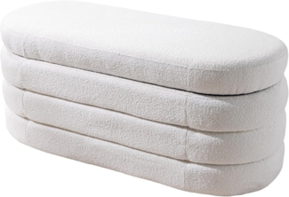 riess-ambiente Sitzbank VOGUE 115cm creme weiß (Einzelartikel, 1-St), Wohnzimmer · Bouclé · rund · mit Stauraum · Scandinavian Design