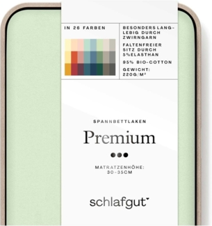 Schlafgut Spannbettlaken Premium, Mako-Zwirn-Jersey, Gummizug: rundum, (1 Stück), Zero Waste Verpackung, PREMIUM Qualität