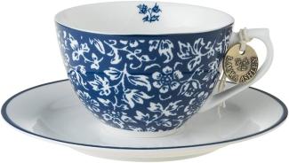 LAURA ASHLEY Tasse Cappuccino Tasse und Untertasse Blueprint Sweet Allysum (2-teilig)