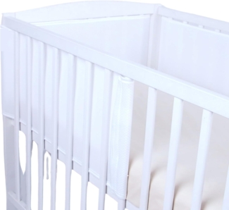 BabyLux Bettumrandung BabyLux Nestchen AIR Babybett Bettumrandung Umrandung Atmungsaktiv, Weiß_2x150 cm