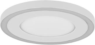 Flache LED Deckenleuchte CARUS Ø20cm Leuchtflächen getrennt schaltbar Weiß