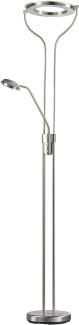 Fischer & Honsel 40469 LED Stehleuchte Davos nickelfarben mit Leseleuchte CCT