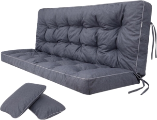 Bjird Bankauflage Pola 100 cm 120 cm 150 cm 180 cm, für Gartenbank und Hollywoodschaukel - inkl. 2 Stück Seitenkissen