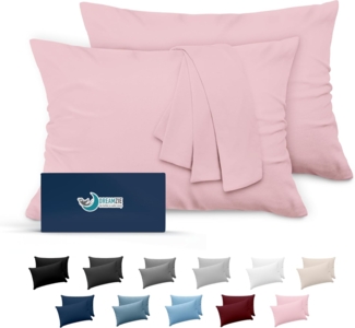 Dreamzie Kissenbezug 40x60 Rose 2er Set Mikrofaser Oeko-TEX Zertifiziert Kopfkissenbezug 40x60 Weich