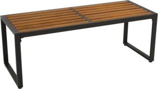 DEGAMO Gartenbank Hockerbank RAGUSA 2-sitzer, Metall anthrazit + Akazie geölt, modernes Design