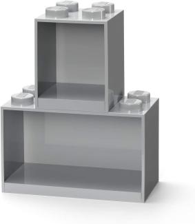 LEGO BRICK SHELF SET - GREY