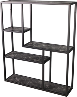 riess-ambiente Wandregal SLIM LINE 95cm graphit / schwarz, Einzelartikel 1-tlg, Wohnzimmer · Design · Metall · eckig · 5 Fächer · Industrial