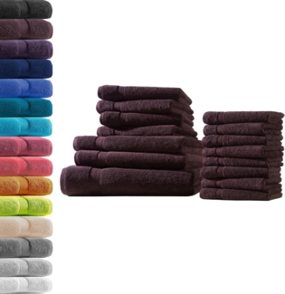 1x Badetuch + 2X Duschtuch + 4X Handtuch + 8X Gästetuch | Kaffeebraun | 100% Baumwolle Frottier | Oeko-TEX® Standard 100 | Premium Qualität 500 g/m²