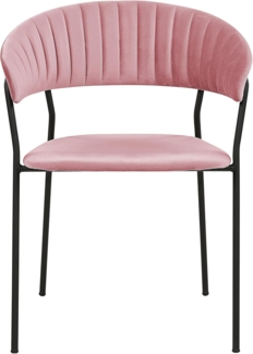 Esszimmerstuhl 2er Set MARIPOSA Samtstoff Rosa