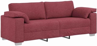 vidaXL Sofa mit Kissen Weinrot 219 x 77 x 82 cm Stoff 4105240