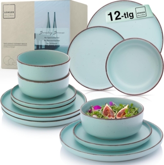 SÄNGER Steingut Geschirrset Bombay Breeze 12 teilig für 4 Personen