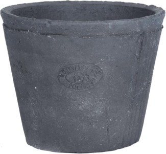 Rivanto® Topf aus Terracotta, rund, Ø 16,3x12,6 cm, Blumentopf, Pflanztopf in grau