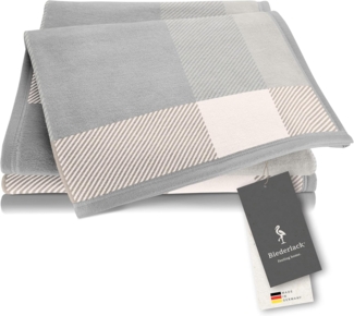 Wohndecke Check cream, karierte Kuscheldecke in 150x200, Decke aus Baumwoll-Mix, Biederlack, Made in Germany