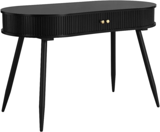 Vente-unique - Schreibtisch mit 2 Schiebetüren - MDF - Schwarz - SEVATO