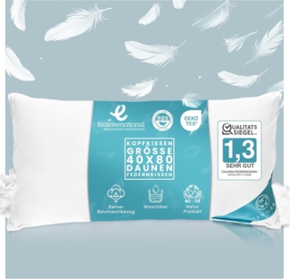 Sandaro Home Daunenkissen 750 gr, 3-KAMMERN KISSEN, 40 x 80 cm, Bezug: Baumwolle