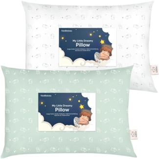 2er Pack Kleinkind Kissen 33x45 cm - Weich Bio Baumwolle Kissen Kinder - Kleinkind Kopfkissen Zum Schlafen - Kleines Kinder Kissen - Kinderkopfkissen für Kleinkinder - Kinderkissen (Bunnies)