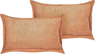 Kissen 2er Set ZINNIA , Orange, 47x27 cm