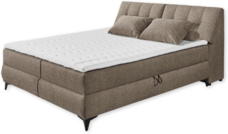 Stella Trading Atlantis 6 Boxbett 180x200 in Espresso - Bequemes Doppelbett mit Bettkästen und Kaltschaum Topper - 185 x 102 x 240 cm (B/H/T)