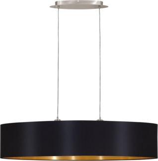 Eglo 31616 Hängeleuchte Maserlo Textil schwarz, gold E27 2X60W L:100cm B:25cm H:110cm dimmbar