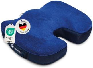 casimum Steißbeinkissen Orthopädisches Sitzkissen zur Bandscheibenentlastung aus Memory Schaum, für Bürostuhl, Sessel, Autositz und Rollstuhl, abnehmbarer Bezug