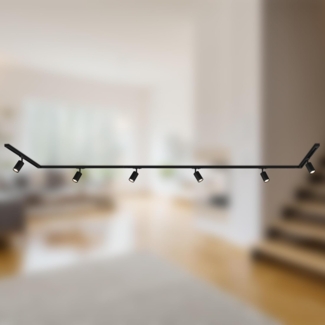 Briloner Leuchten LED Deckenleuchte 8012065B, LED wechselbar, 2700K - Extra-Warmweiß, Schienensystem Rail 4,5 m Schwarz max. 9W Decke Wohnzimmer Büro Küche