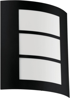 Eglo 99567 Wandleuchte CITY Stahl verzinkt schwarz / Kunststoff weiß L:23,5 9 H:26cm IP44
