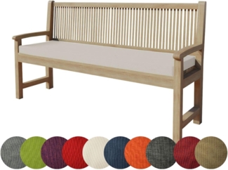 chilly pilley Bankkissen Bankauflage Polsterauflage Reißverschluss mit Schlaufen Kissen für Gartenbank für Gartenmöbel Sitzkissen & Rückenkissen Outdoor (160 x 40 x 5 cm, Cremefarbig)