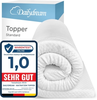 Dailydream “Model S“ viscoelastischer Matratzentopper mit Memory Foam Effekt, Weiß, 90 x 200 x 3,5 cm