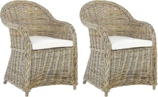 Set mit 2 Stühlen SUSUA Rattan Heller Holzfarbton