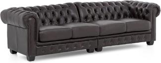 Sofa Chesterfield 4-Sitzer Echtleder braun