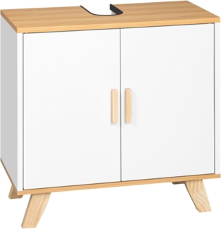 EUGAD Waschbeckenunterschrank (1-St) Badezimmerschrank mit 2 Türe Weiß