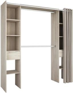 Kleiderschrank >Dana< in Shannon Eiche aus Holzwerkstoff - 190x203x50cm (BxHxT)