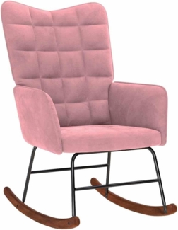 vidaXL Schaukelstuhl Rosa Samt 4016836