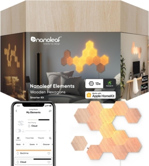 Nanoleaf Elements Wood Look Hexagons Starter Kit - 13 PK EEK G
