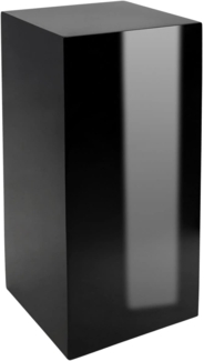 VIVANNO Blumenständer Podest Säule Fiberglas, Schwarz Hochglanz - 30x30x60 cm