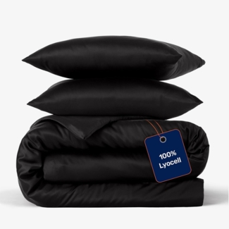 twenty:three® Bettwäsche Lyocell Bettwäsche Jet Black, Lyocell, Atmungsaktiv, Ultraweich, 100% TENCEL™ Lyocell, Nachhaltig