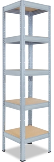 shelfplaza PRO 200x50x50 cm Schwerlastregal in grau-verzinkt mit 5 Böden und 200 kg Traglast pro Boden